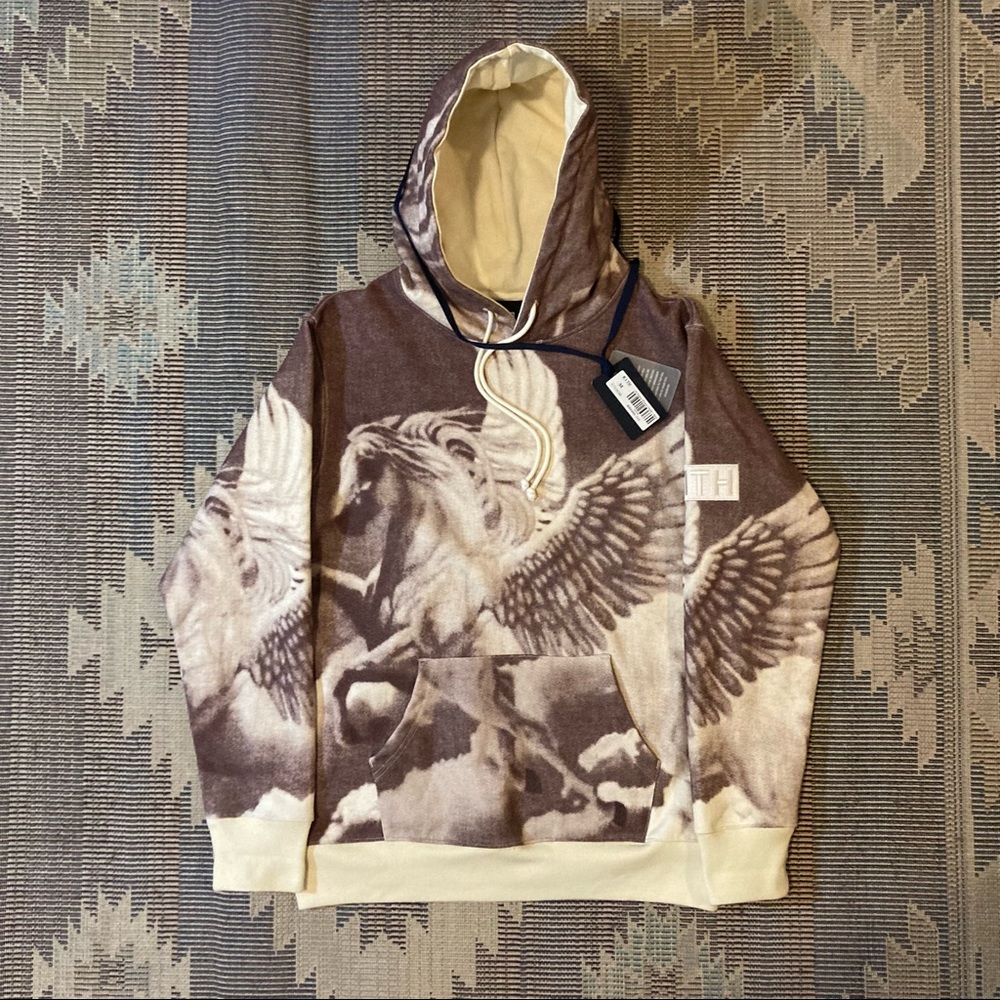 KITH Men’s Pegasus Williams III Mauve Thick Cozy Hoodie AOP Sweatshirt